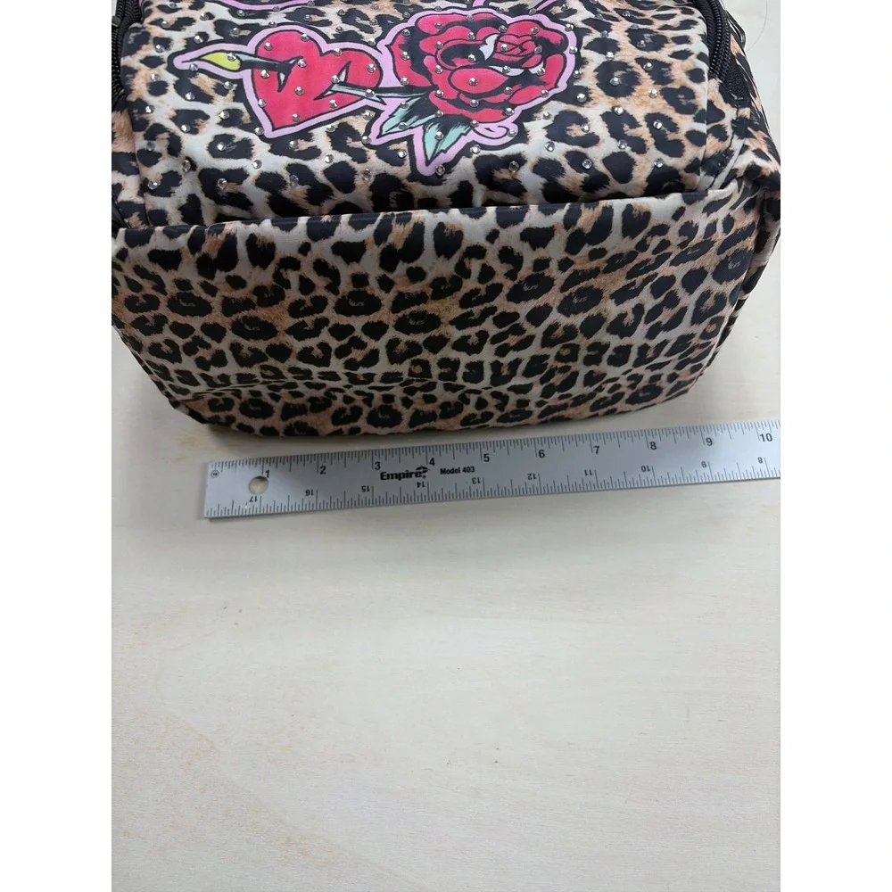 Ed Hardy Leopard Print Insulated Lunch Tote Bag Rose Heart Tattoo Y2K NWT